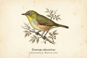 Abyssinian White-eye illustration