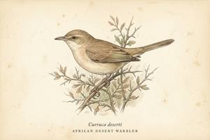 African Desert Warbler illustration