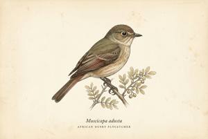 African Dusky Flycatcher illustration