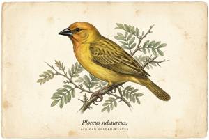 African Golden-Weaver illustration