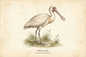 African Spoonbill illustration