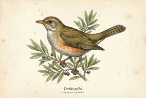 African Thrush illustration