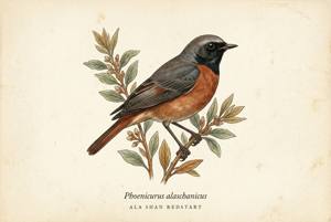 Ala Shan Redstart illustration