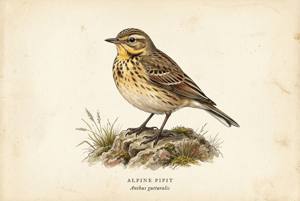 Alpine Pipit illustration