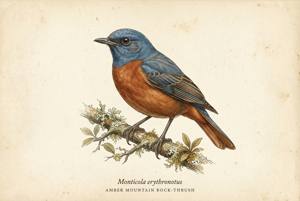 Amber Mountain Rock-Thrush illustration