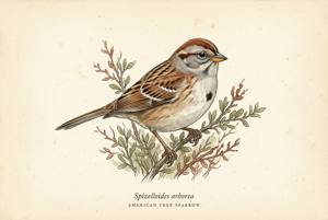 American Tree Sparrow illustration