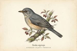 Andean Slaty Thrush illustration