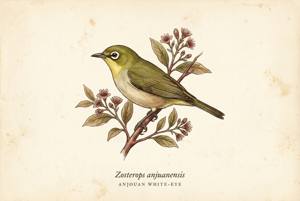 Anjouan White-eye illustration