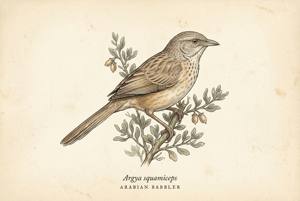 Arabian Babbler illustration