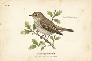 Asian Brown Flycatcher illustration