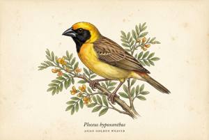 Asian Golden Weaver illustration