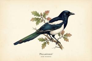 Asir Magpie illustration
