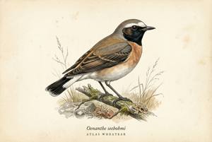 Atlas Wheatear illustration