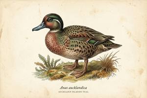 Auckland Islands Teal illustration