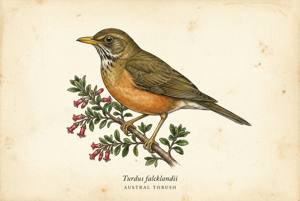 Austral Thrush illustration