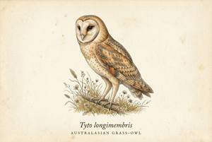 Australasian Grass-Owl illustration
