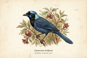 Azure-naped Jay illustration