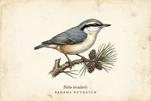 Bahama Nuthatch illustration