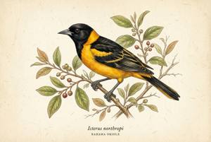Bahama Oriole illustration