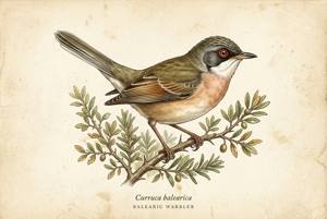 Balearic Warbler illustration