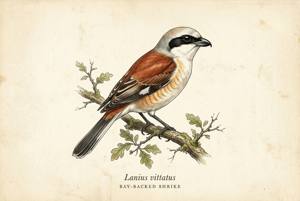 Bay-backed Shrike illustration
