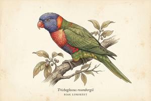 Biak Lorikeet illustration