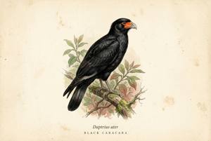 Black Caracara illustration