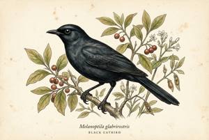 Black Catbird illustration