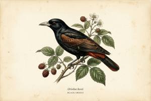 Black Oriole illustration