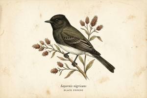 Black Phoebe illustration