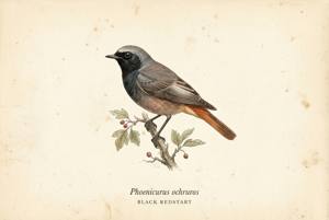 Black Redstart illustration