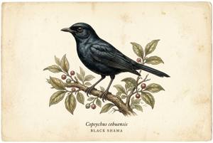 Black Shama illustration