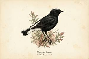 Black Wheatear illustration