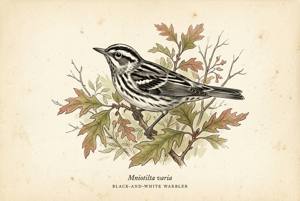 Black-and-white Warbler illustration