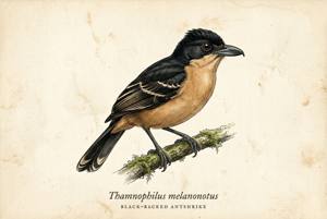Black-backed Antshrike illustration