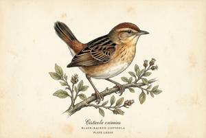 Black-backed Cisticola illustration