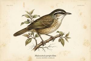 Black-browed Babbler illustration