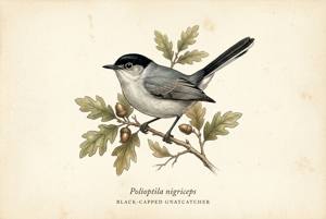 Black-capped Gnatcatcher illustration