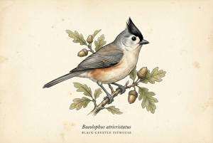 Black-crested Titmouse illustration