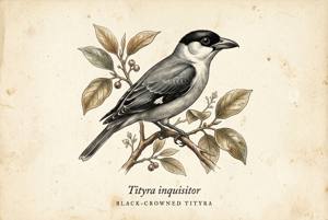Black-crowned Tityra illustration