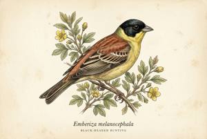 Black-headed Bunting illustration