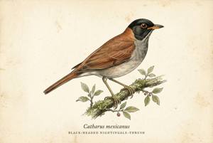 Black-headed Nightingale-Thrush illustration