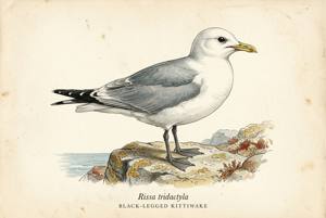 Black-legged Kittiwake illustration