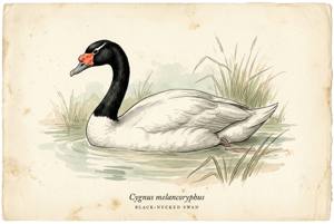 Black-necked Swan illustration
