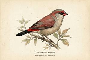 Black-tailed Waxbill illustration