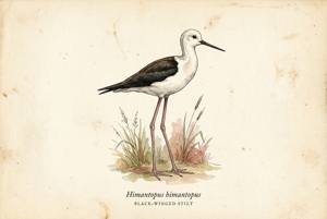 Black-winged Stilt illustration