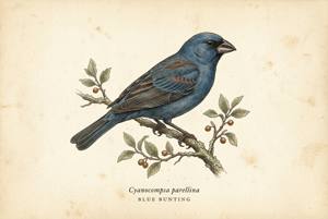 Blue Bunting illustration
