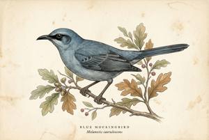 Blue Mockingbird illustration