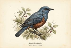 Blue Rock-Thrush illustration