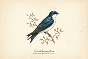 Blue-and-white Swallow illustration